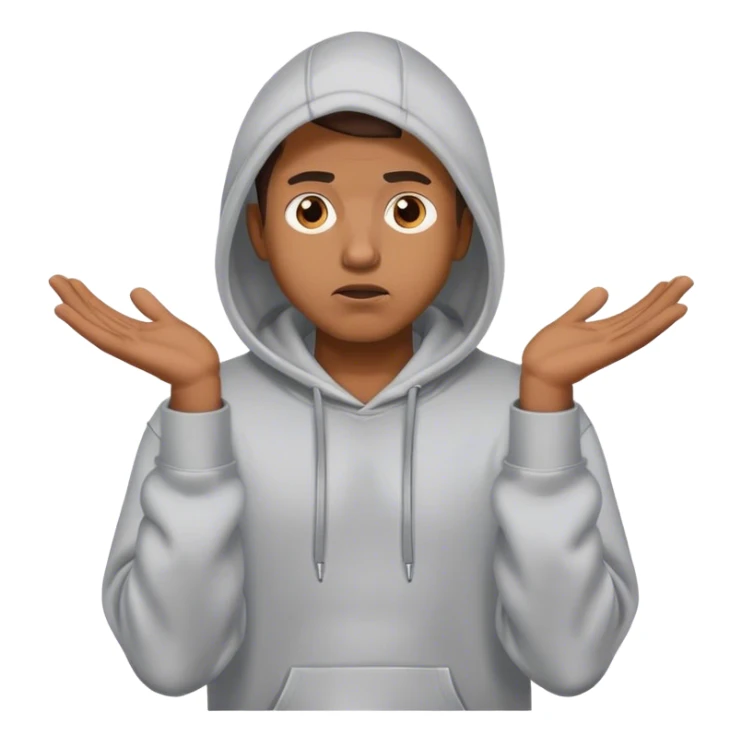 Man in hoodie shrugging his shoulders  sticker