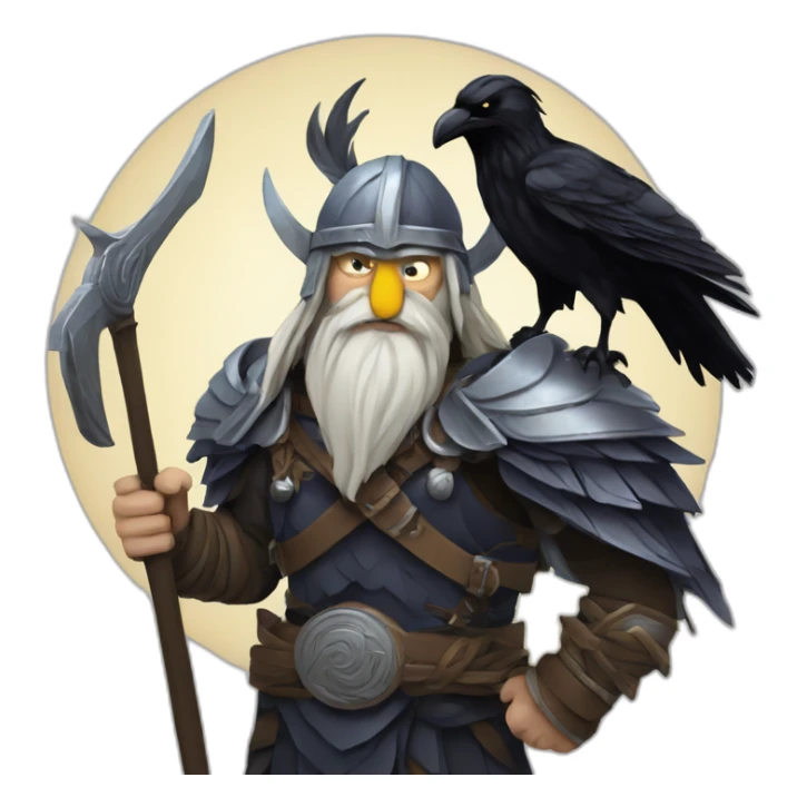 Norse odin with raven sticker