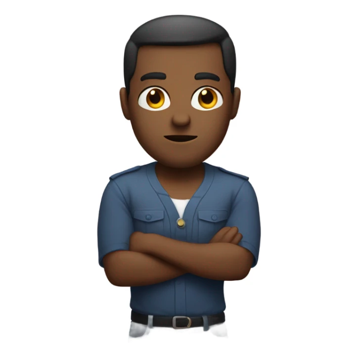 emoji with intrigued face and crossed arms sticker