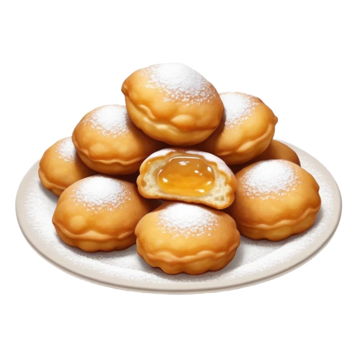 buñuelos de cuaresma, Spanish Lenten fritters, fried dough balls dusted with sugar sticker