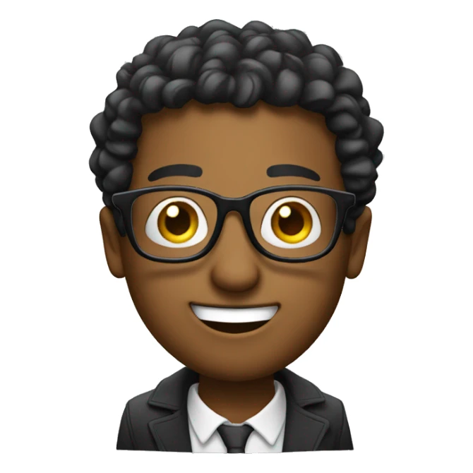 make me an emoji wearing glasses, holding his glasses and smiling sticker