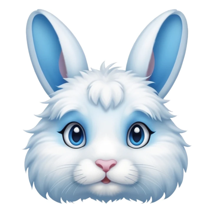 blue and white rabbit with ocean blue eyes sticker