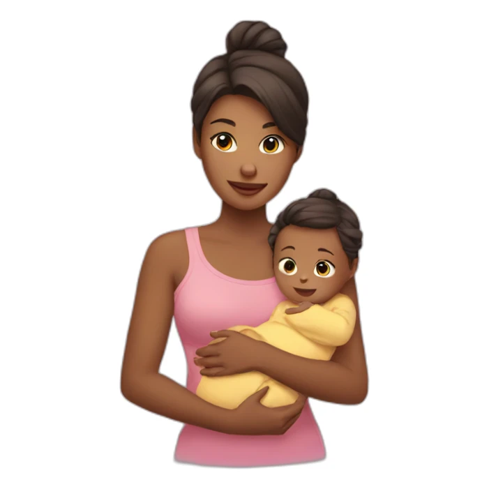 Tai girl with baby sticker