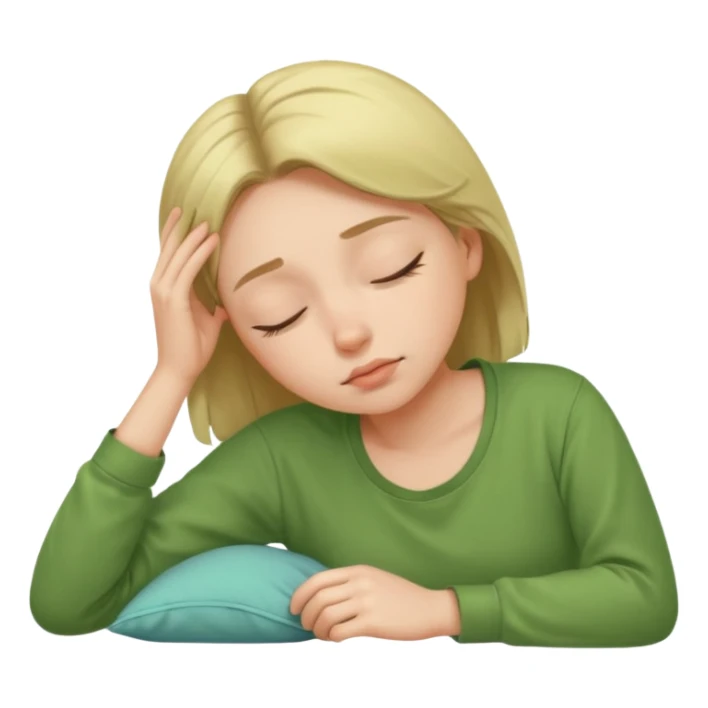 sleepy girl with a green shirt sticker