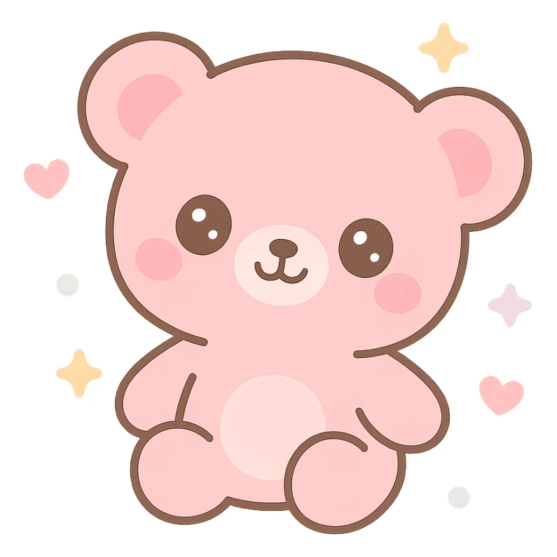 pink teddy bear, adorable style sticker