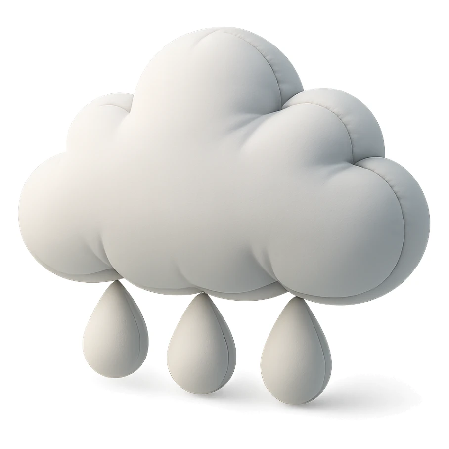 cute rain cloud with soft edges in cushion style sticker