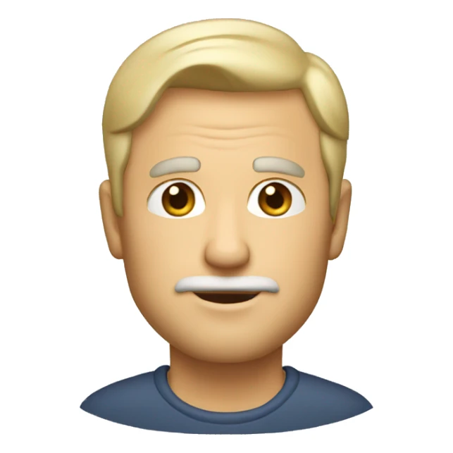60 year guy with short blonde straight hair and short beard sticker