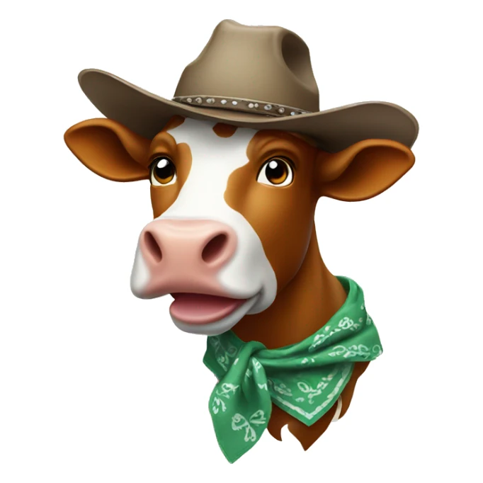 cowboy cow with bandana sticker