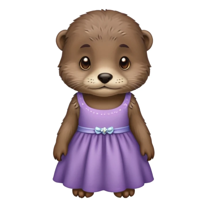 sad otter wearing dress sticker