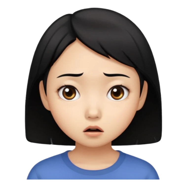 dark circles eyes frightened asian girl sticker