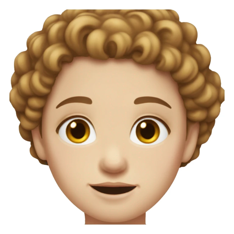 Girl with pale skin, hazel eyes, brown curly hai sticker