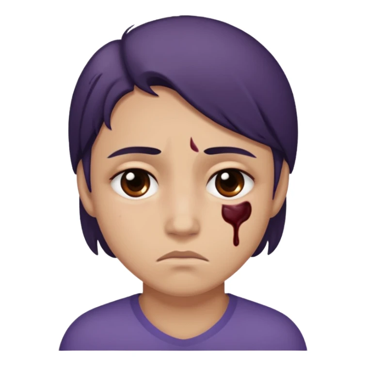 sad emoji with bruise under eye sticker