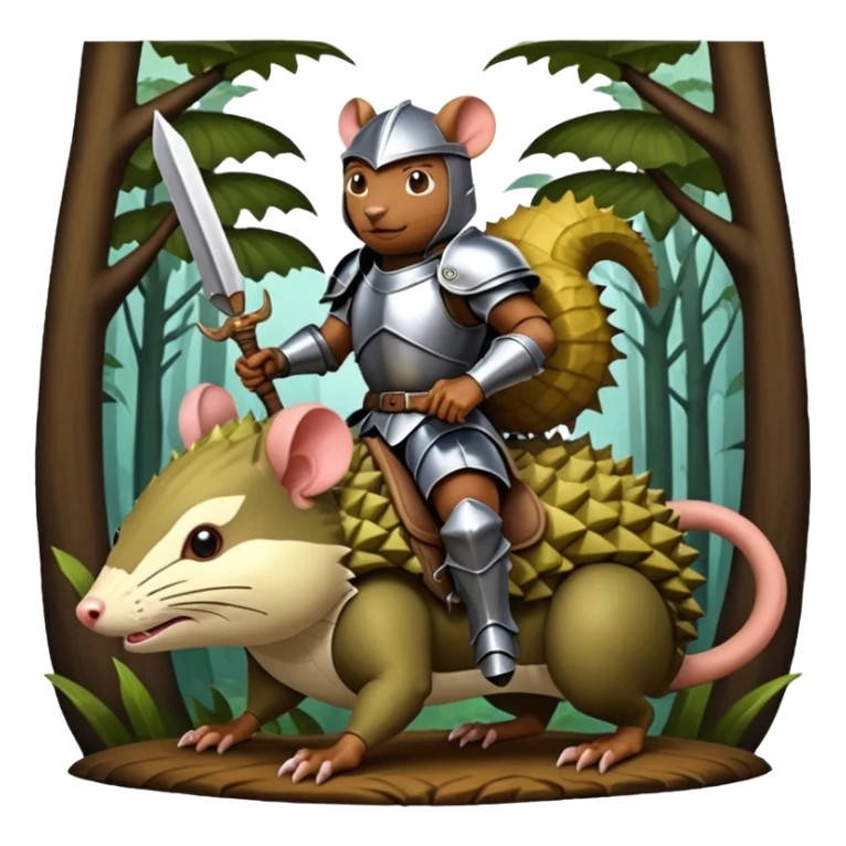 DURIAN KNIGHT RIDE ON THE RAT IN THE FOREST sticker