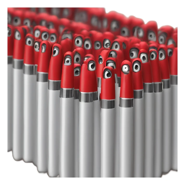 10 red office pens in a desk  sticker