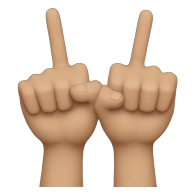 The two hands close side by side with just the middle and index fingers raised sticker