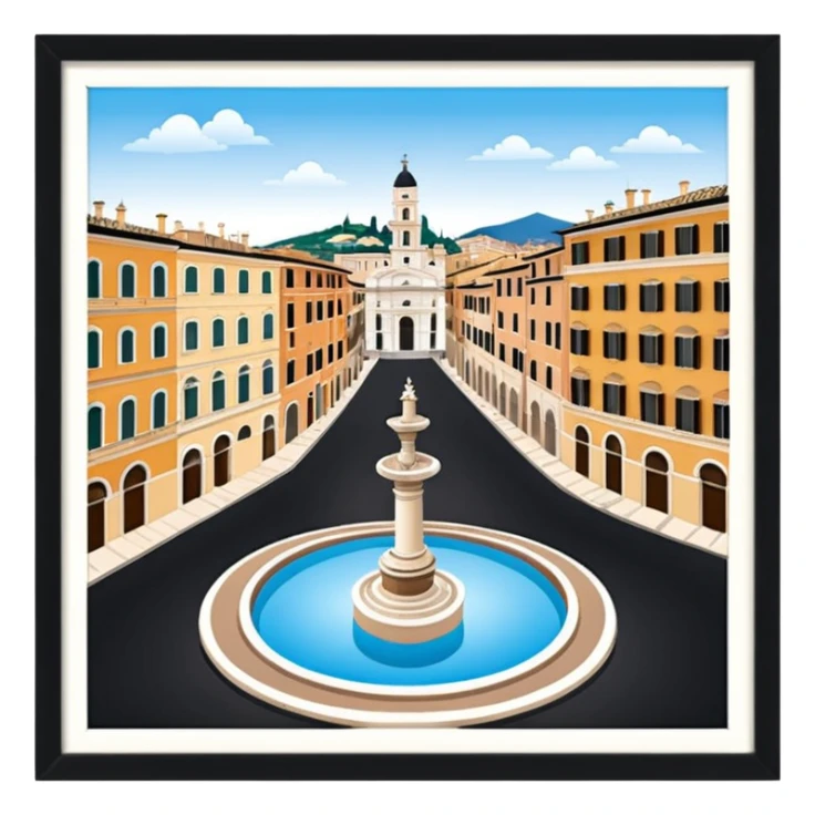 piazza di spagna view from up above
no square style no frame png style 
no squared only building 4k detailed image sticker