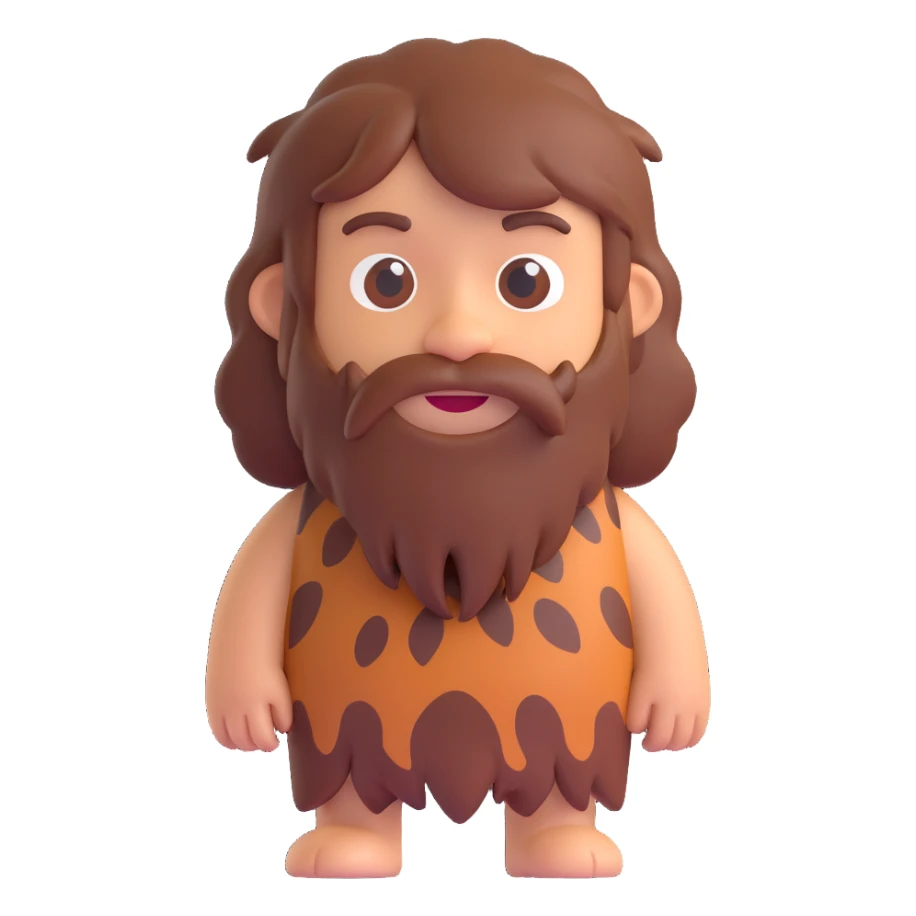 Caveman emoji in animal skin sticker