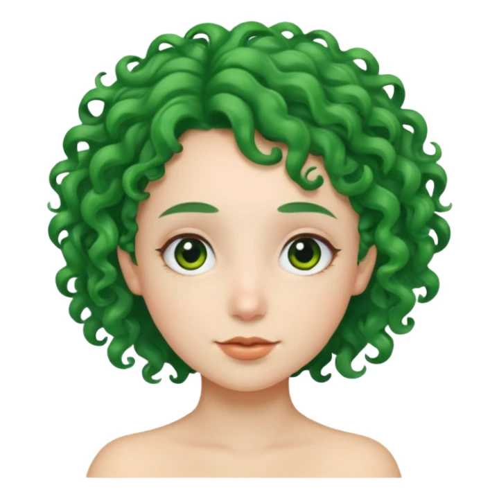 venice tourist green curly hair sticker