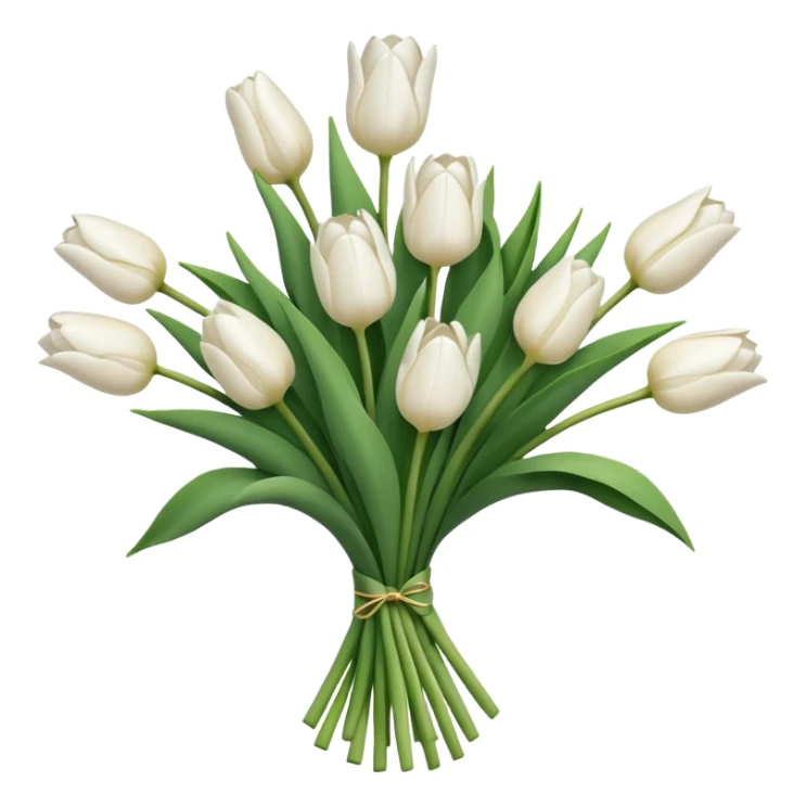 Bouquet of white tulips sticker