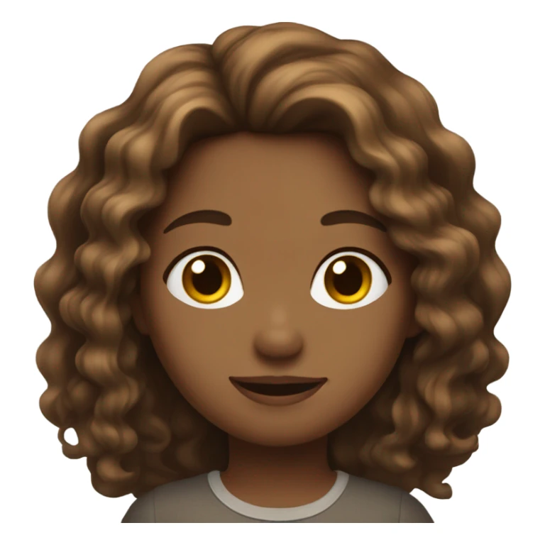 Brown wavy hair pretty girl   sticker