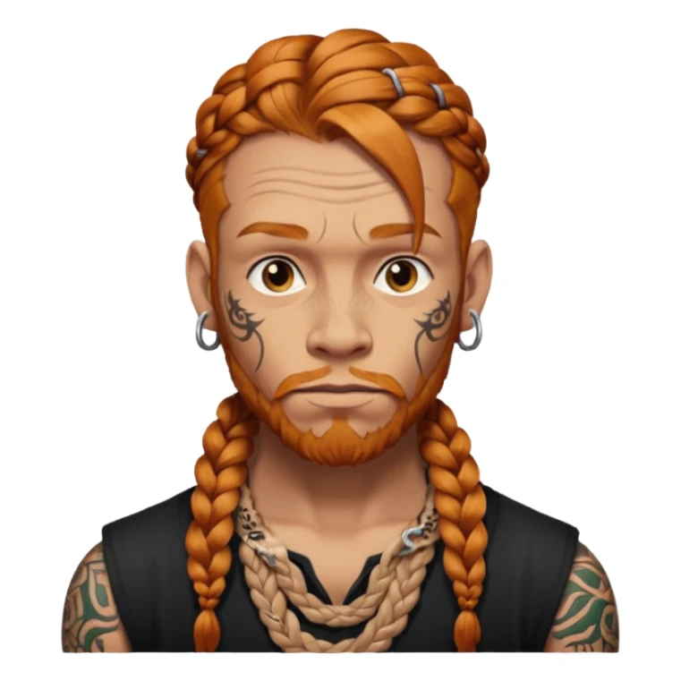 thick very hardginger braids man old very tattoed  sticker