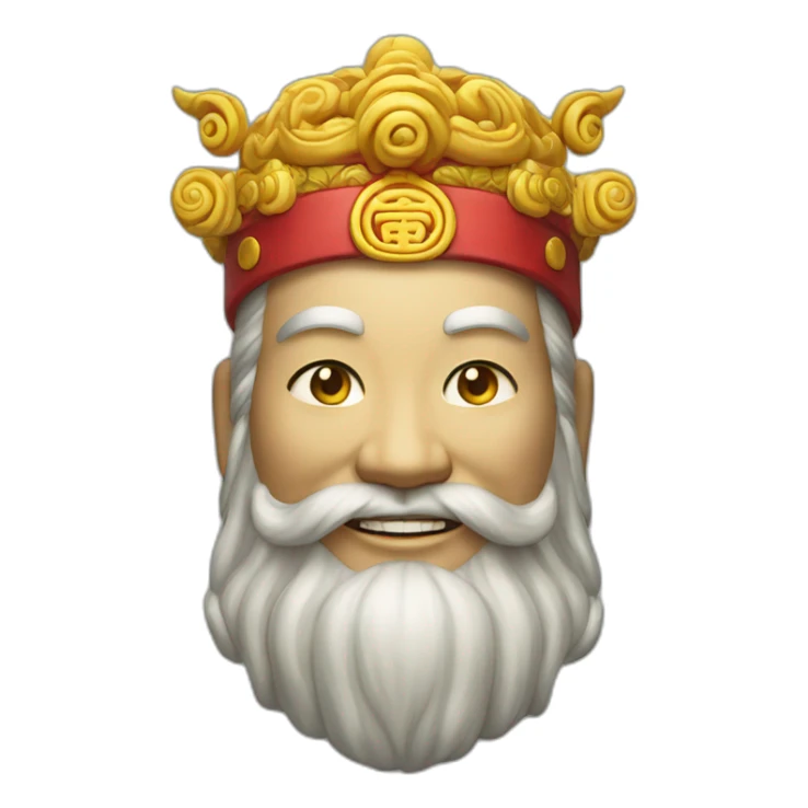 Smiling photo realistic enchanting chinese god of Fortune sticker