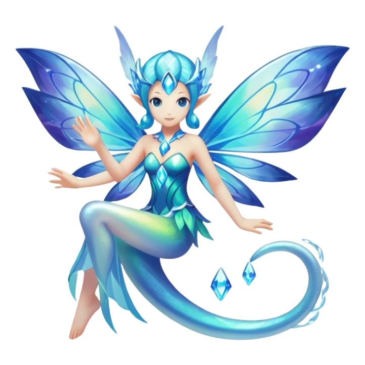 Elemental Water-type-Light-Arcane-Fairy-type magical colorful exotic animesque Pokémon-Fakémon-animal-creature sticker