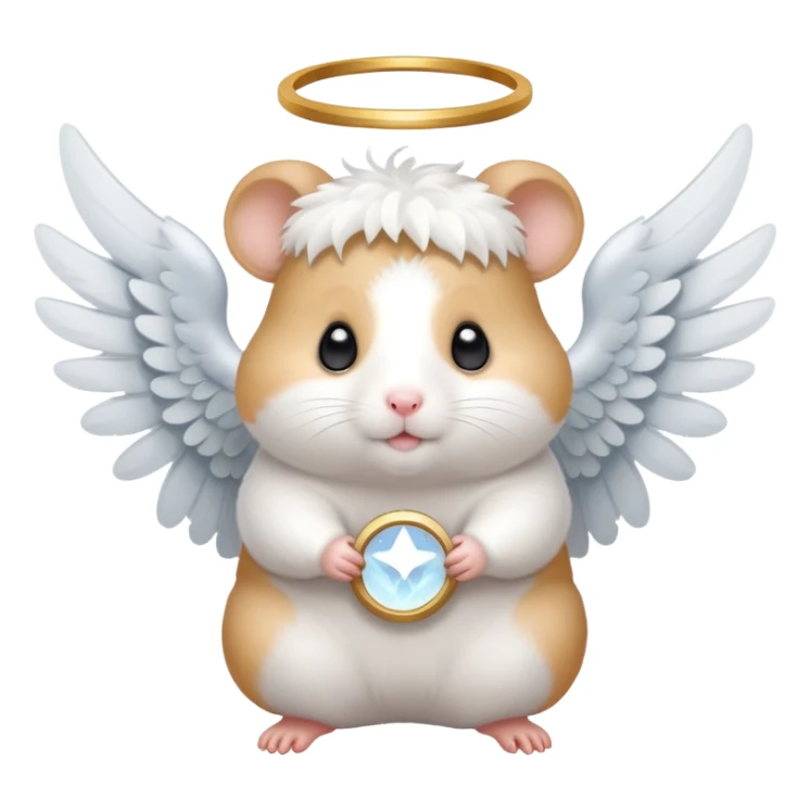 Hamster with angel wings and a halo sticker