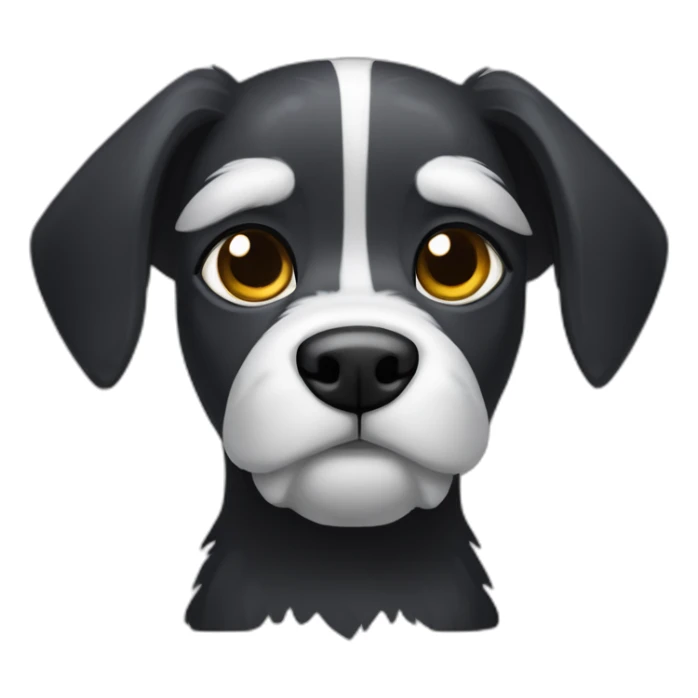 black griffon dog with few white hairs under mouth and on eyebrows sticker