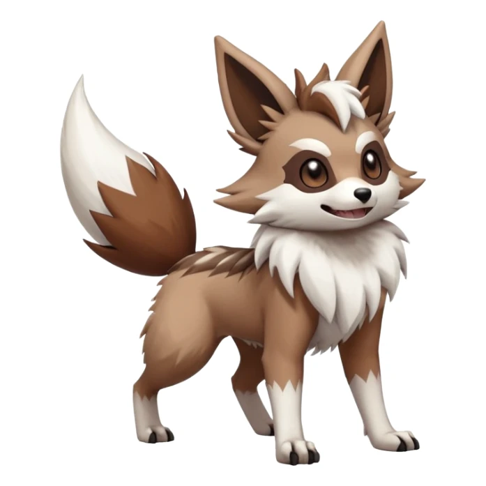 zigzagoon-Eevee-Lycanroc-linoone-furret-Fakémon-hybrid-creature (full body)  sticker