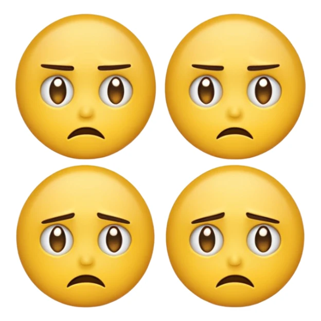 two emojis not happy stuck together no pink cheeks sticker