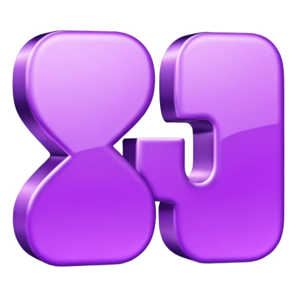 3D text that spells “you” in a shiny purple fancy font  sticker