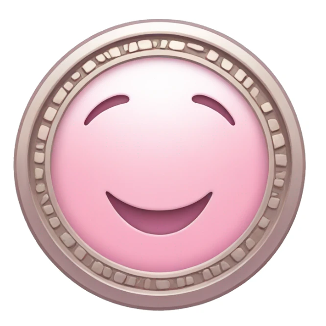 pinkish light blue Coin that is a currency with a happy face sticker