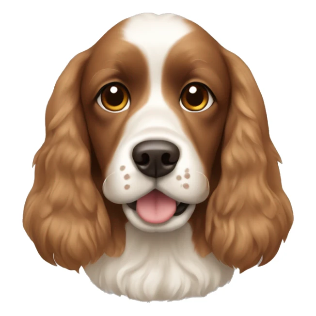 A cocker spaniel, Shitz shu mix dog, brown,white,and light brown colors sticker