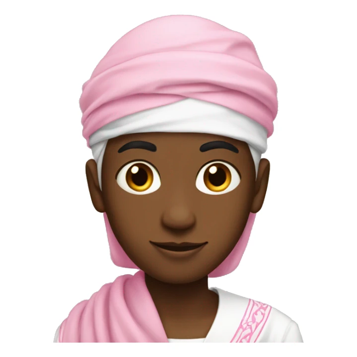 a young black boy sheik with pink habib sticker