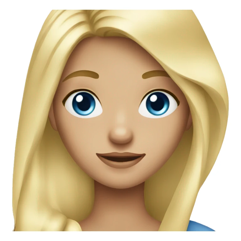 Blonde and blue eyes girl with a horse  sticker