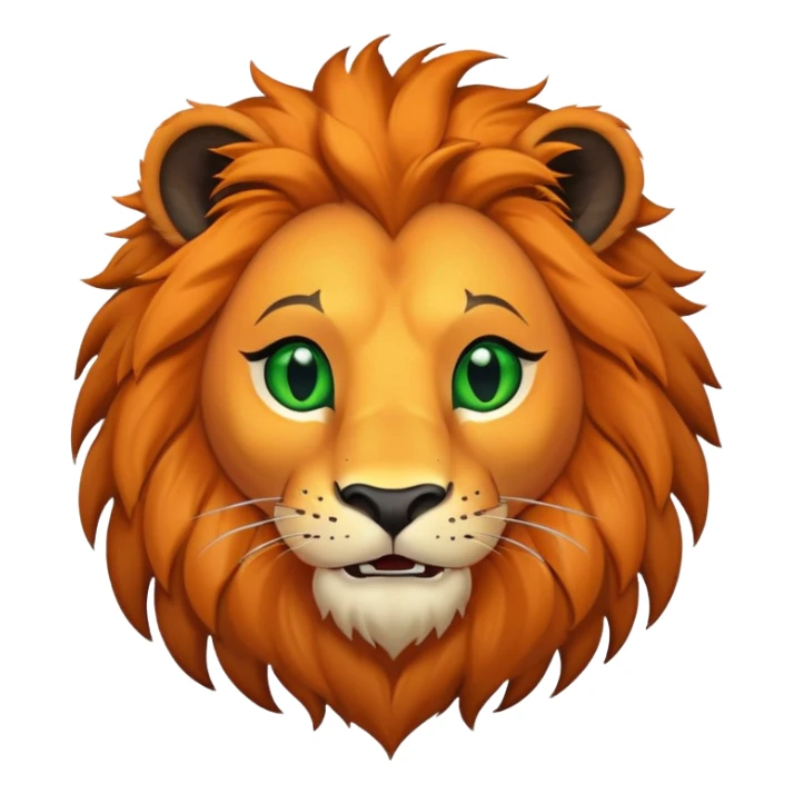 Orange liom with black mane, green eyes and a scar over his left eye, grinning forward sticker
