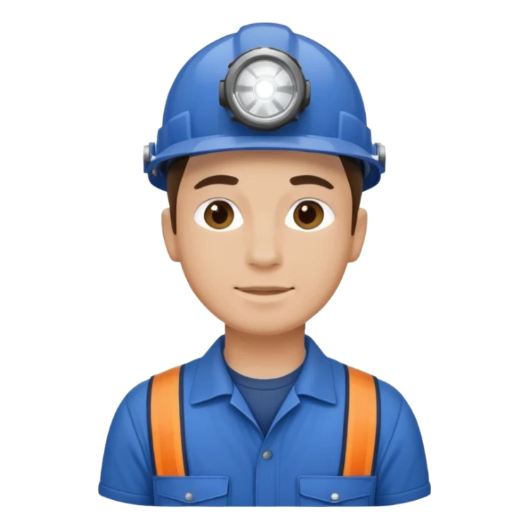 Technician + headlamp + blue jumpsuit, Repair Crew. sticker