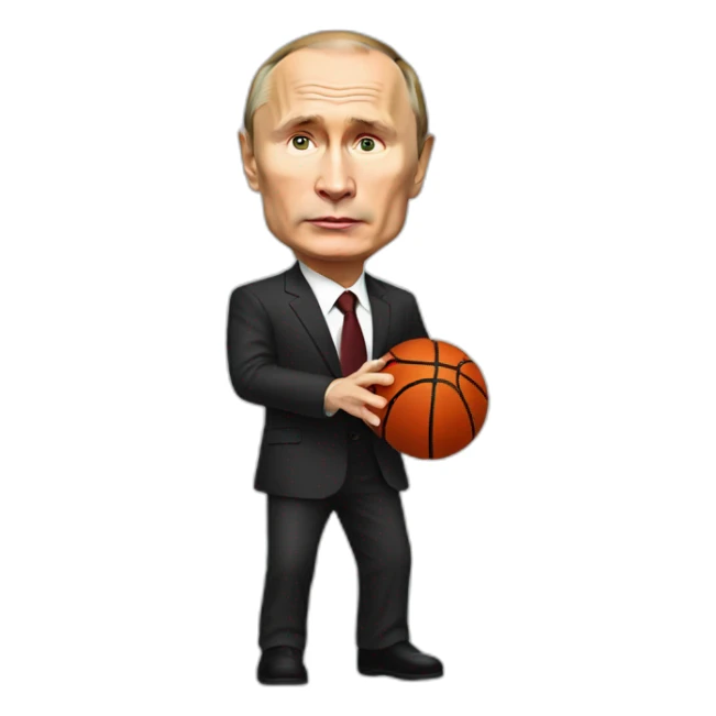 vladimir putin shooting a basketball sticker