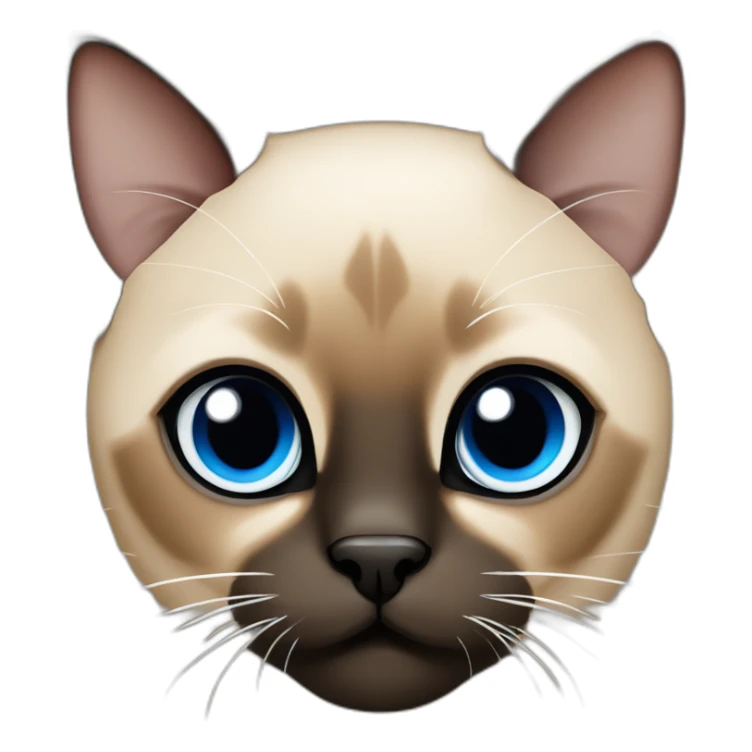 tan brown and black siamese Cat with blue eyes and white chin sticker