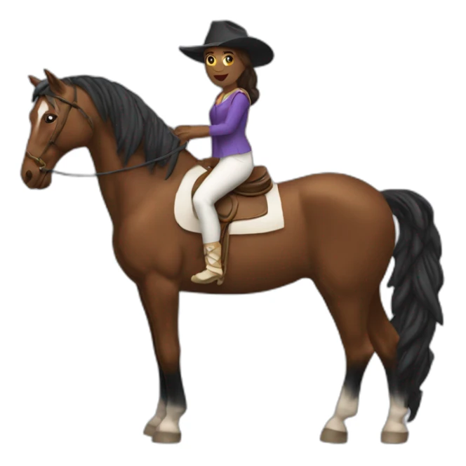 Cate ridings a horse  sticker