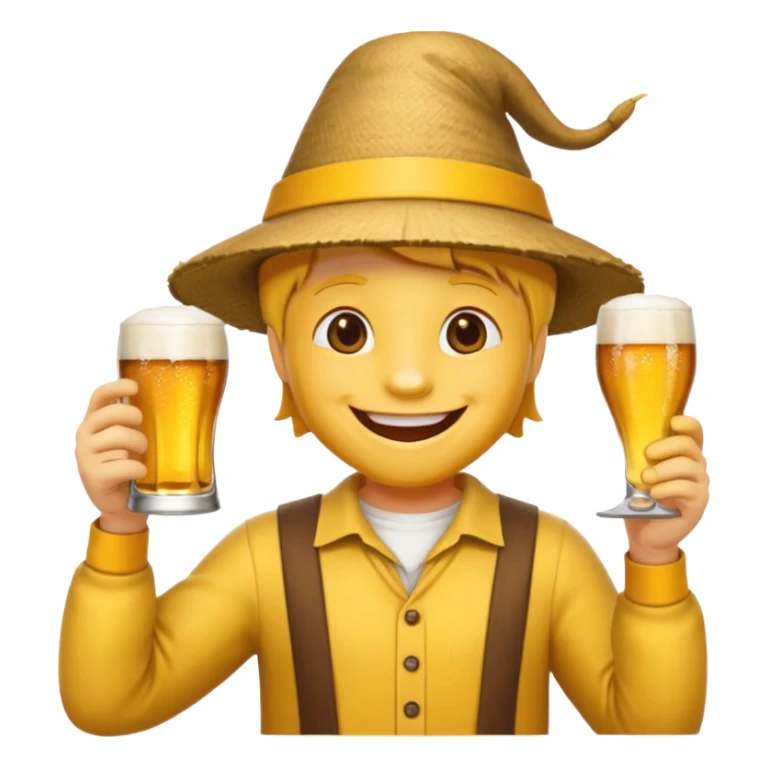 Ein lachender Smilie mit Bierglas und Gamsbart Hut sticker