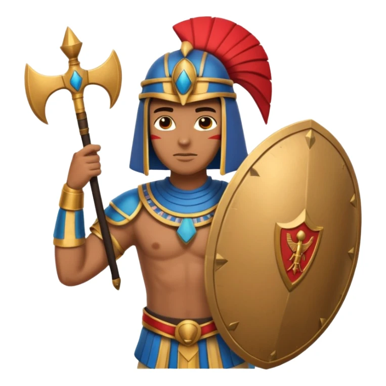 egyptian soldier with shield sticker