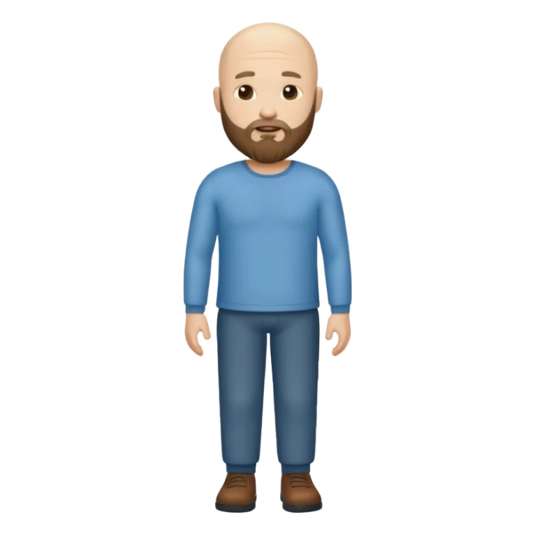 Bald white man with beard and no arms or legs sticker