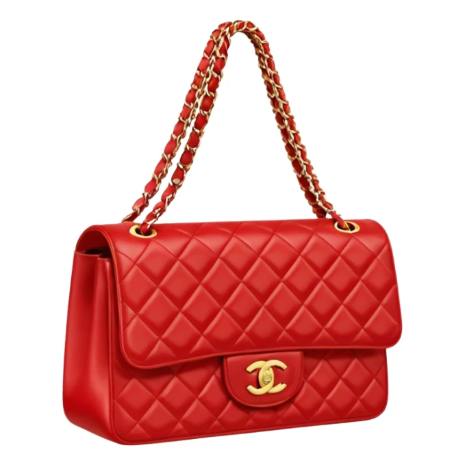 chanel flap bag bright red color bag  sticker