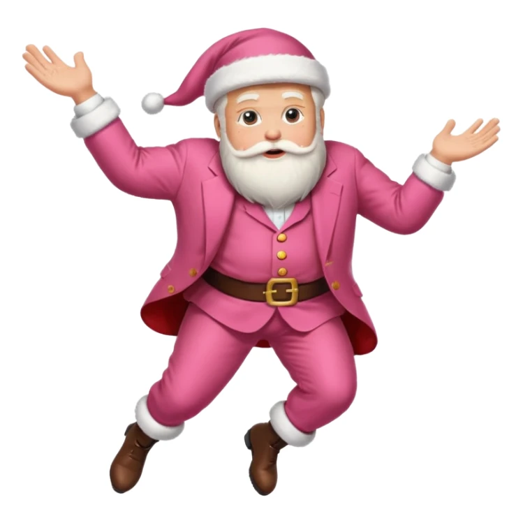 santa claus in a pink suit flying on donald trump sticker