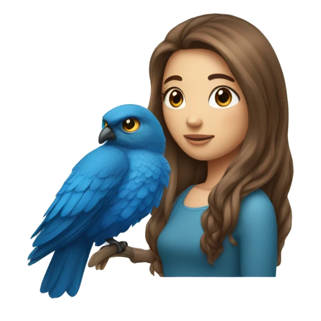 Une fille au cheveux long et châtain au yeux bleu sticker