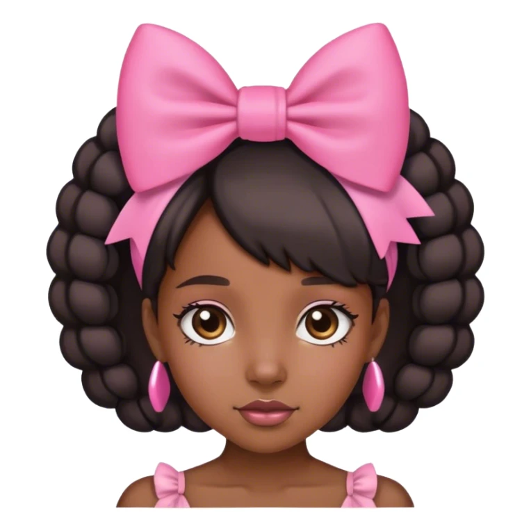 black girl with pink bow on heac sticker
