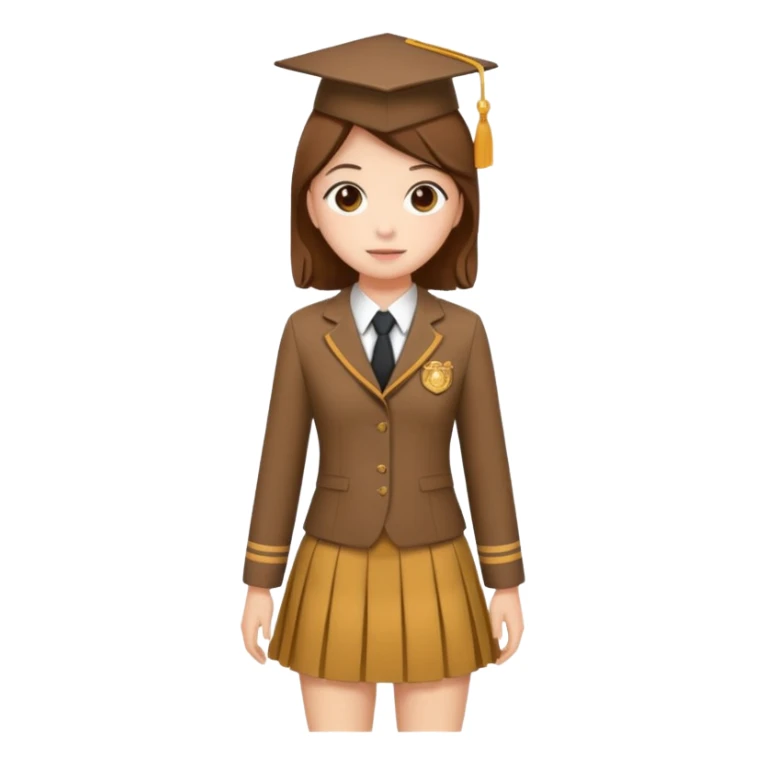 brown academia uniform with skirt sticker