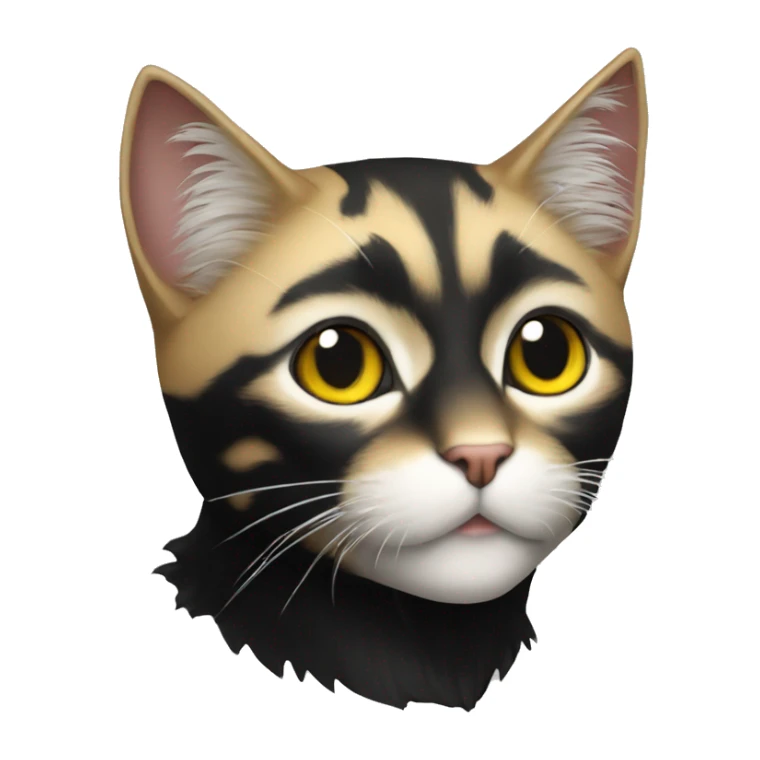 chat noir sur le dessus et blanc en dessous sticker